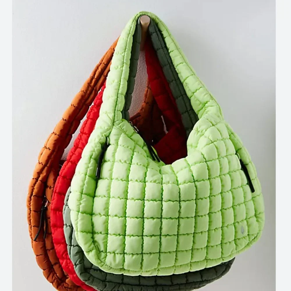 Free People Quilted Carryall Pale Neon - Lime Green - Limited Edition - Picture 2 of 11